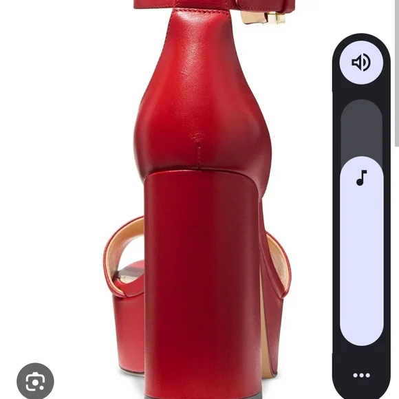 Michael Kors Red Platform Sandals with Ankle Strap - Picture 2 of 6